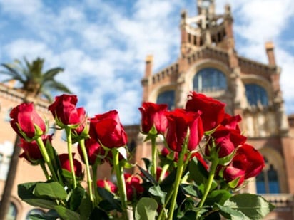 El Recinto Modernista de Sant Pau con rosas de Sant Jordi - RECINTO MODERNISTA SANT PAU